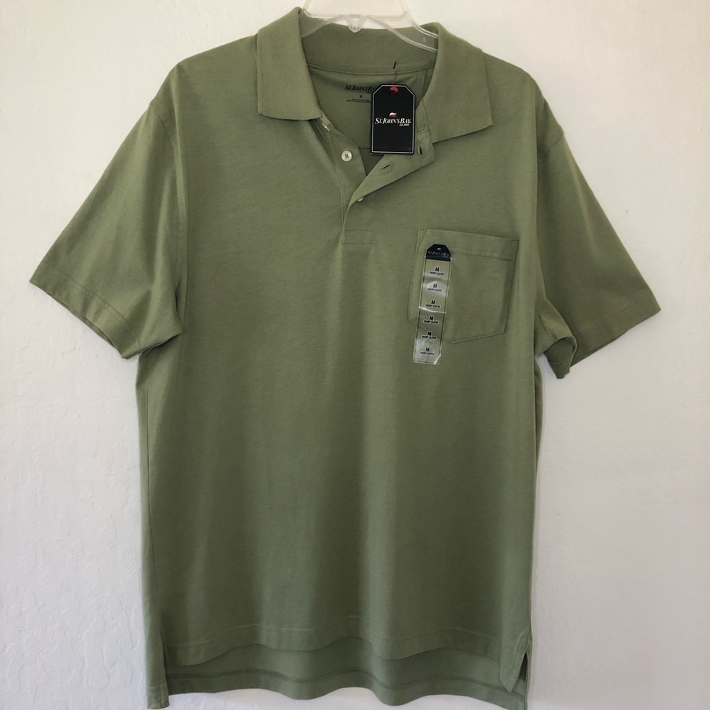 NWT St. John's Bay Short Sleeve Polo shirt -Size M